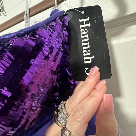 Hannah S sequin tulle Purple Strapless Dress size 10 NWT $218 MSRP - Picture 5 of 7